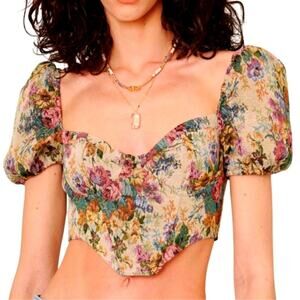 J.NNA – Floral Corset Crop Top – Multicolor – Size S